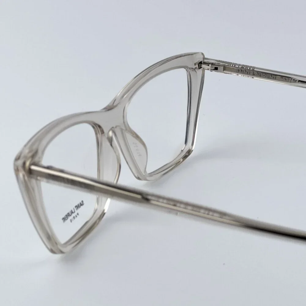 Saint Laurent Women BRAND NEW Eyeglasses Beige Cat Eye SL737 MICA THIN O04